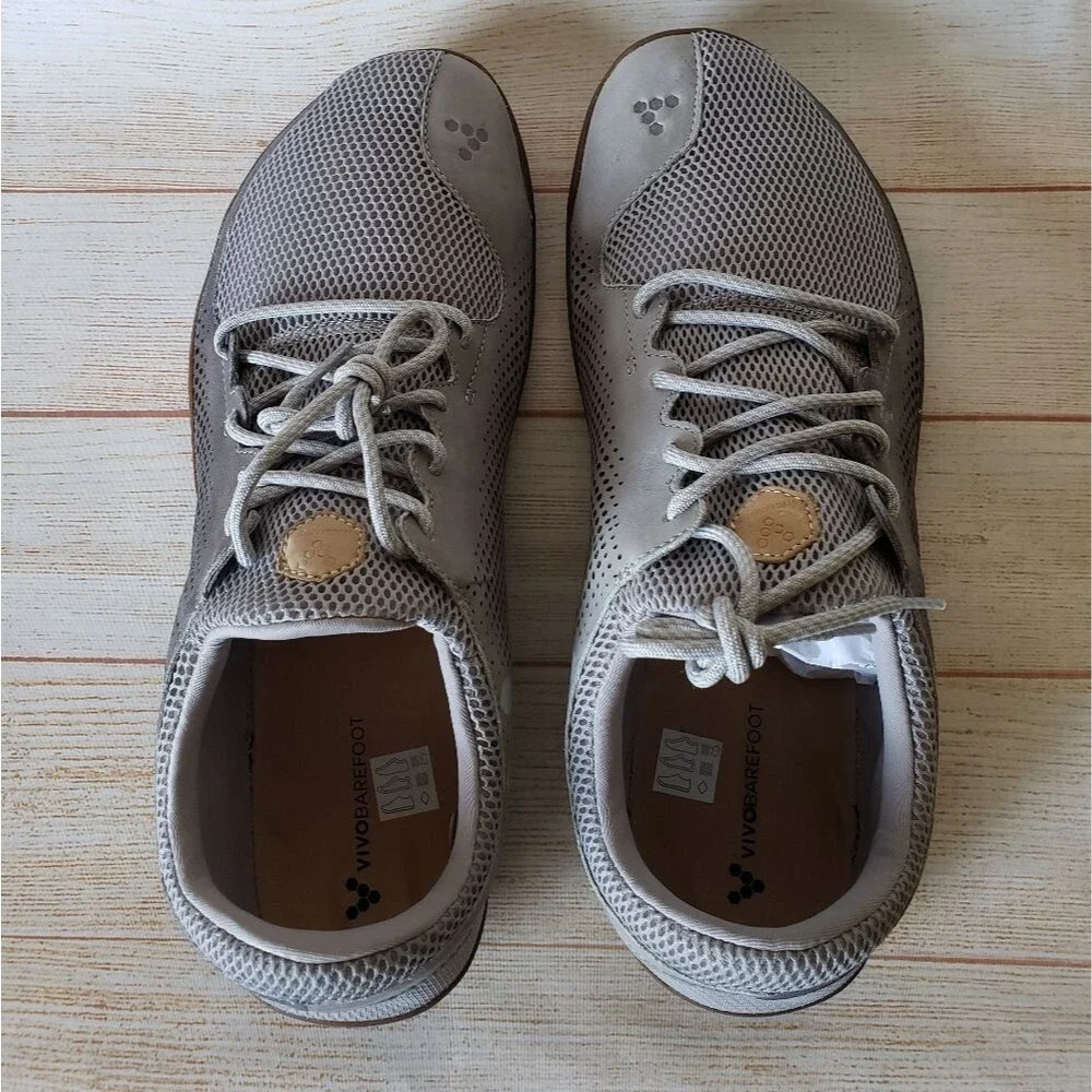 Vivobarefoot Primus Trio Leather/Mesh Grey Walking Running Outdoor Sneakers 14